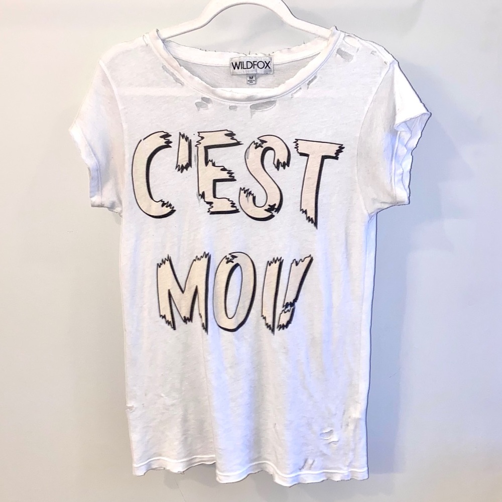 WILDFOX C’est Moi French Paris Top Tee Shirt